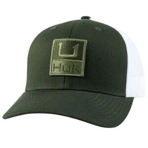 Huk Huk'd up Trucker Hat Cap Men's Green White Fishing Outdoor Mesh Snapback NEW